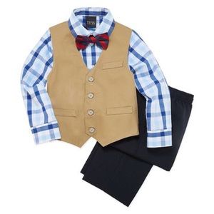 TFW Little Boys Four Piece Suit/Vest Set